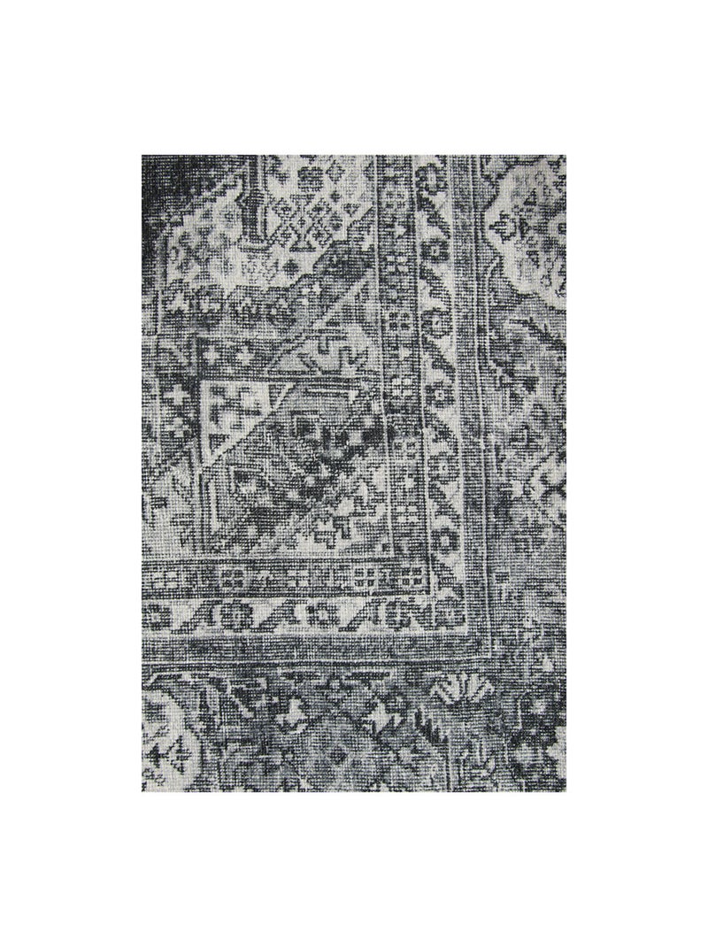 Tapis vintage plat en polyester rayé rectangle Shirak Gris - Kiabi