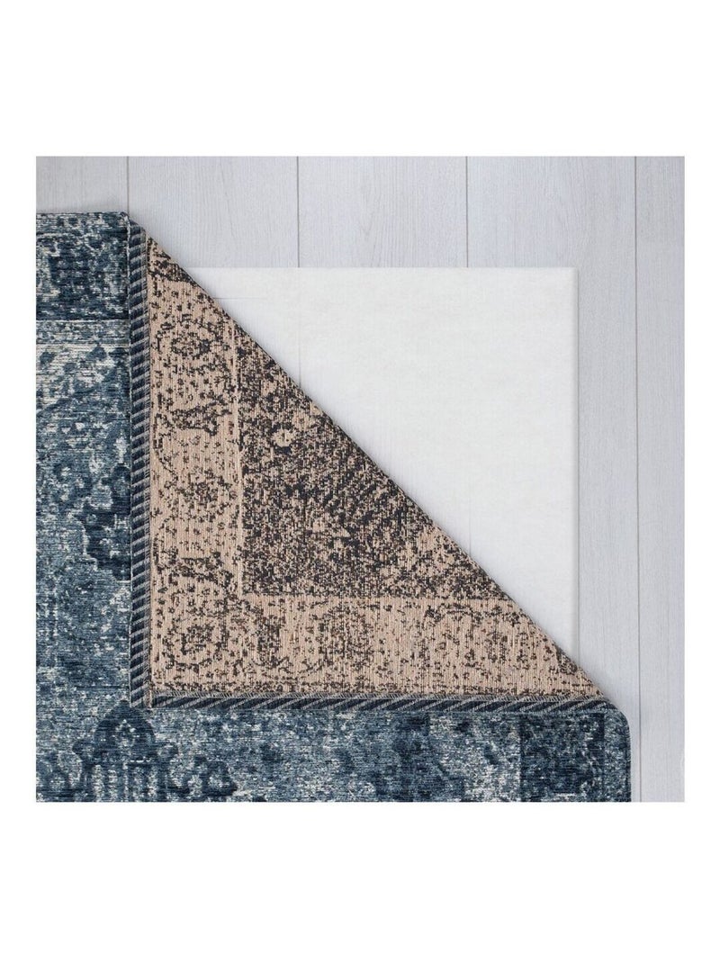 Tapis vintage plat rayé rectangle Antique Traditional Bleu - Kiabi