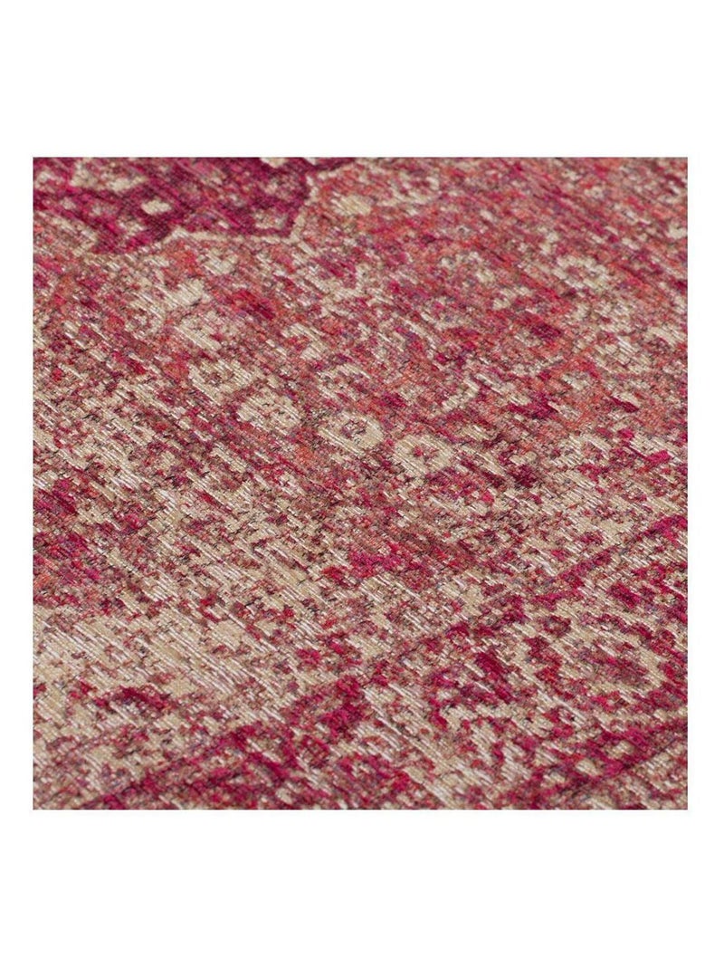 Tapis vintage plat rayé rectangle Antique Traditional Noir Rose - Kiabi