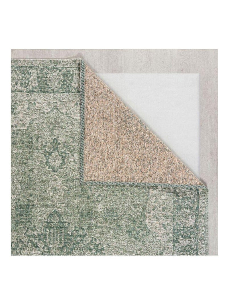 Tapis vintage plat rayé rectangle Antique Traditional Vert - Kiabi