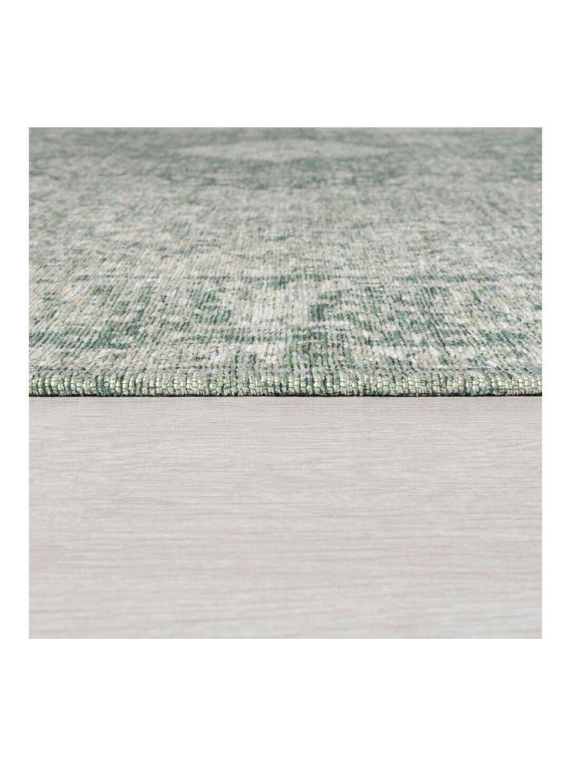 Tapis vintage plat rayé rectangle Antique Traditional Vert - Kiabi