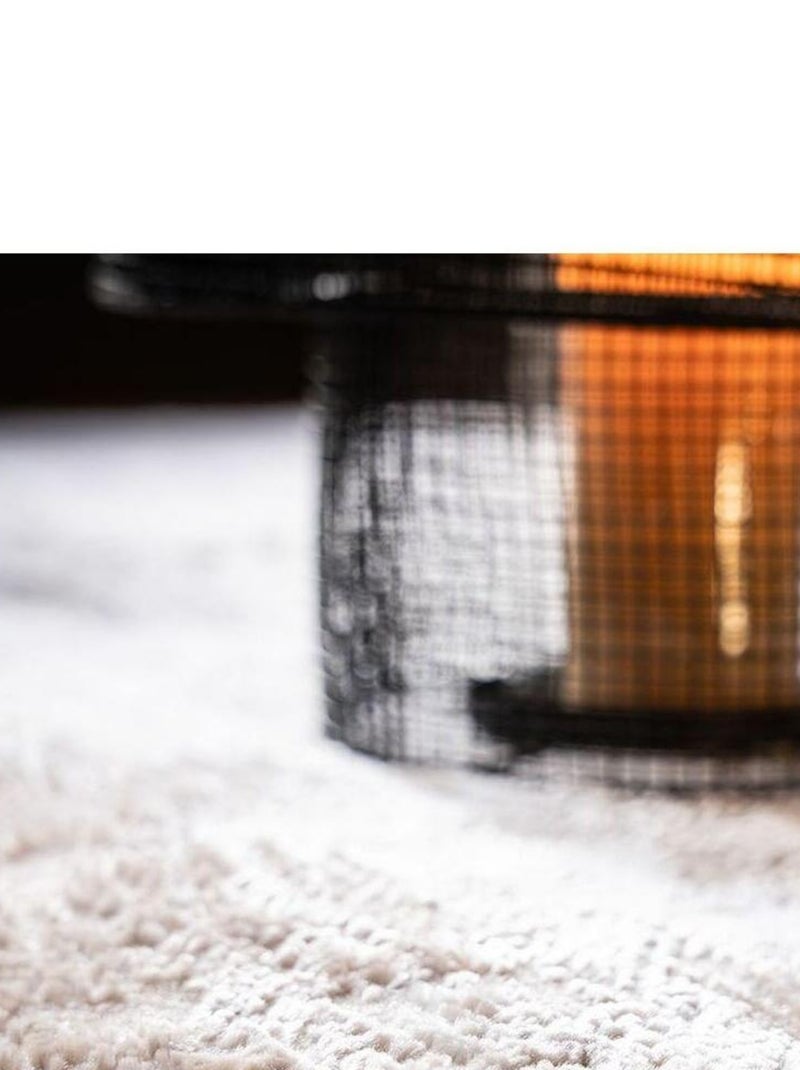 Tapis vintage poils ras effet 3D rayé Solna Taupe - Kiabi