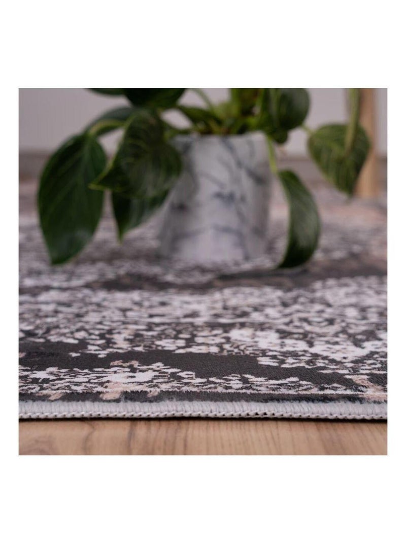 Tapis vintage rayé lavable en machine Noora Beige - Kiabi