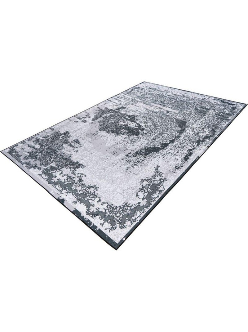 Tapis vintage rayé lavable en machine Noora Gris - Kiabi
