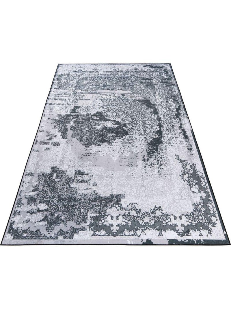 Tapis vintage rayé lavable en machine Noora Gris - Kiabi