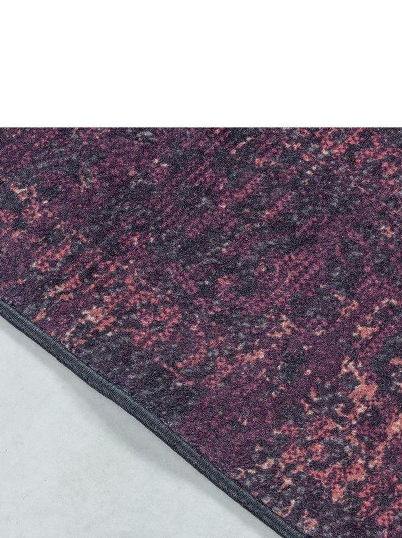 Tapis vintage rayé lavable en machine rouge Casa Rouge - Kiabi