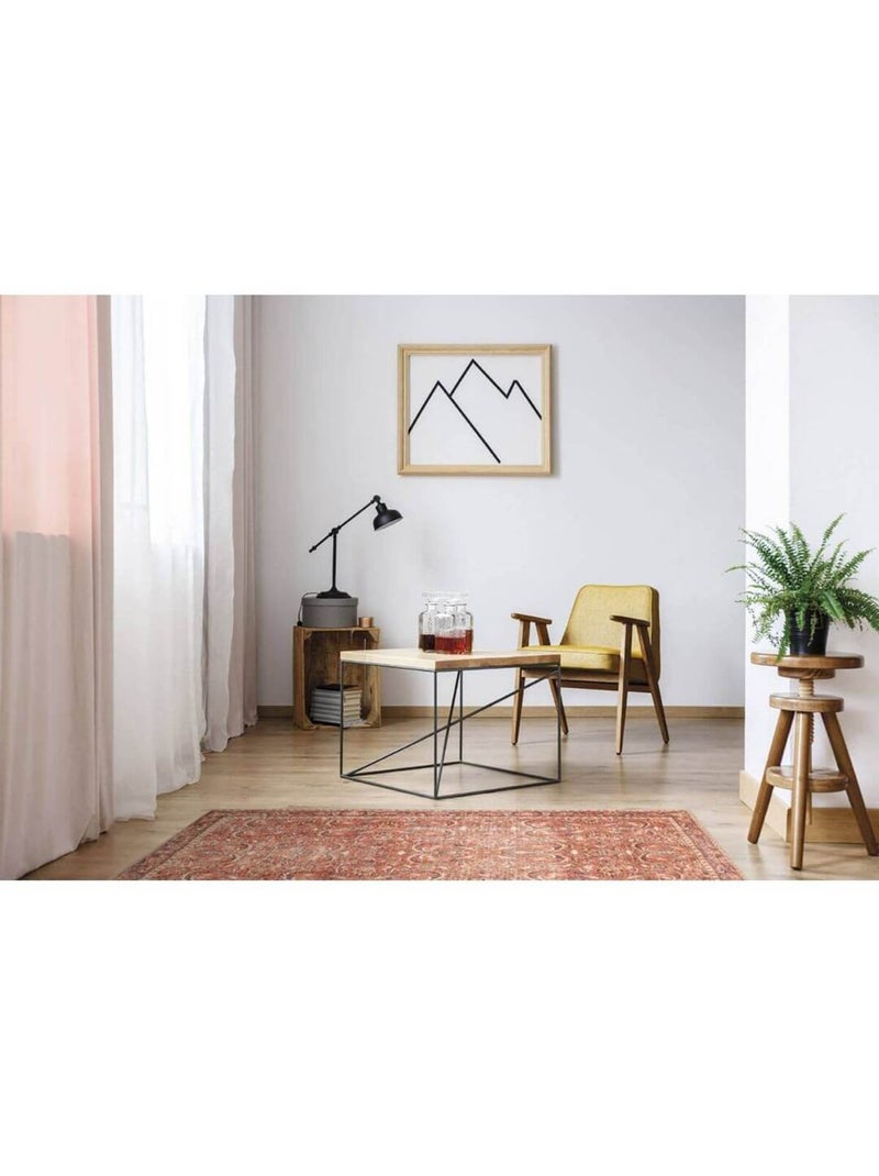 Tapis vintage rayé plat intérieur rectangle Urmia Orange - Kiabi