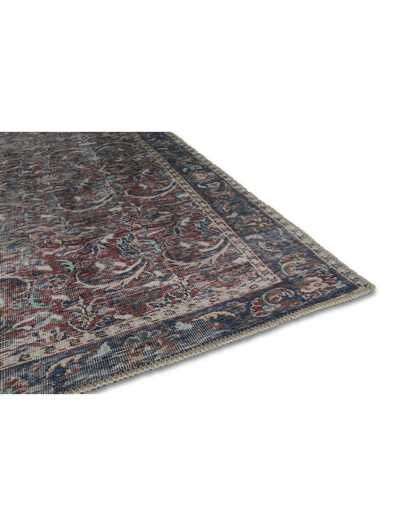 Tapis vintage rayé plat intérieur rectangle Urmia Rouge - Kiabi