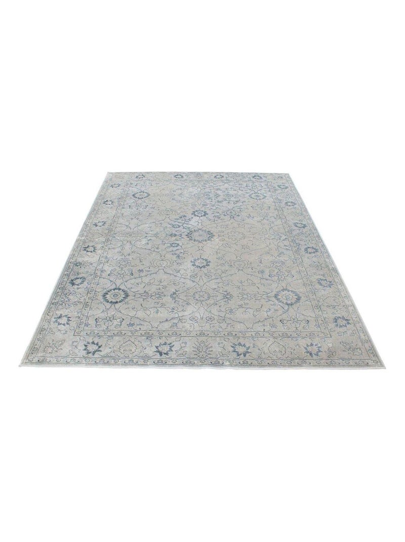 Tapis vintage rayé viscose effet soie Bosse Bleu - Kiabi