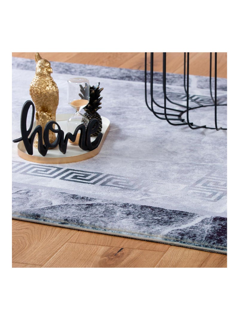 Tapis vintage très doux à courtes mèches rectangle Capolona Gris - Kiabi