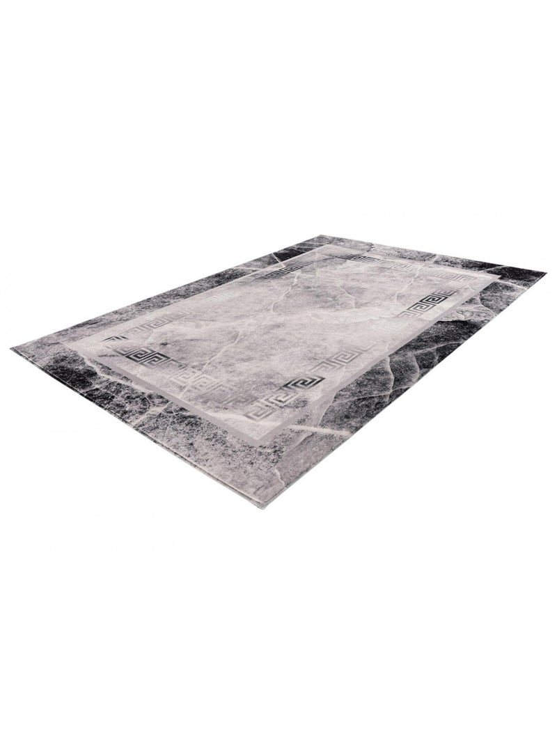 Tapis vintage très doux à courtes mèches rectangle Capolona Gris - Kiabi
