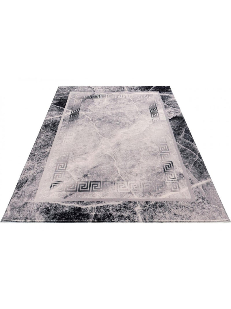 Tapis vintage très doux à courtes mèches rectangle Capolona Gris - Kiabi
