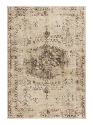 Tapis vintage viscose rayé intérieur Amir