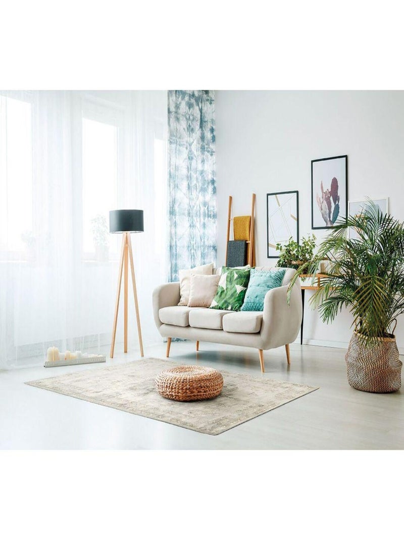 Tapis vintage viscose rayé intérieur Amir Vert - Kiabi