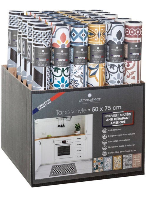 Tapis vinyle motif mosaïque vinyl - Kiabi