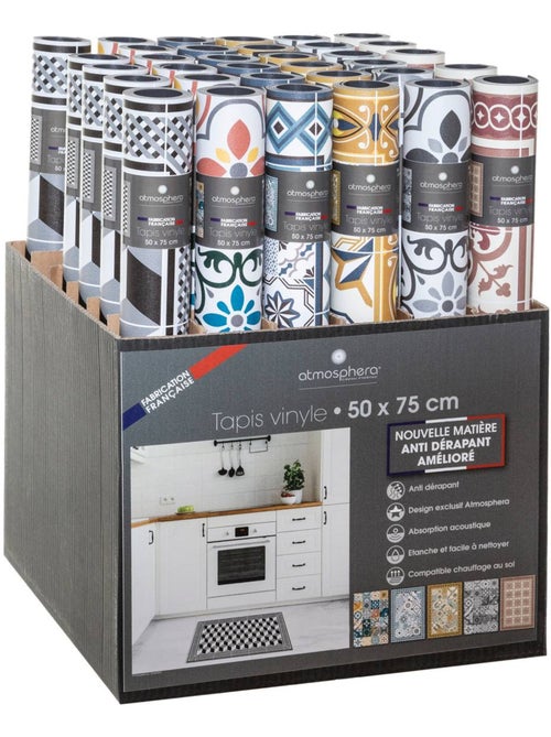 Tapis vinyle motif mosaïque vinyl - Kiabi