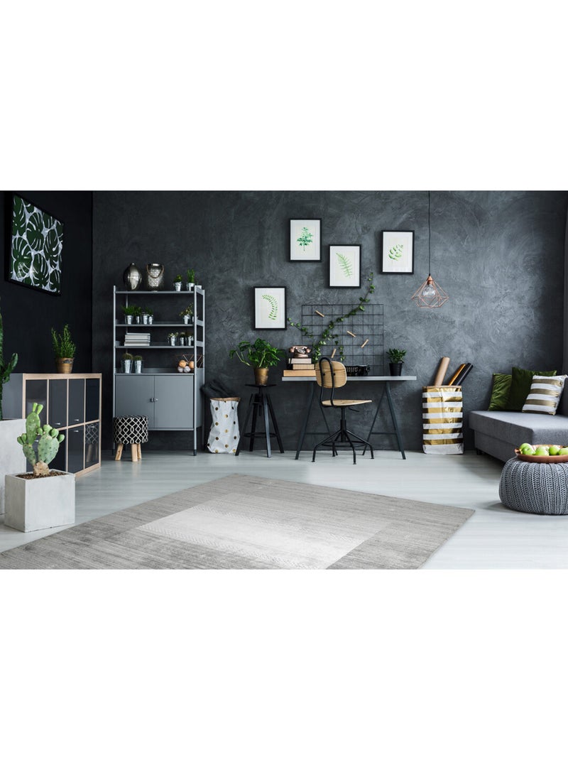 Tapis viscose et laine ethnique Rush Taupe - Kiabi