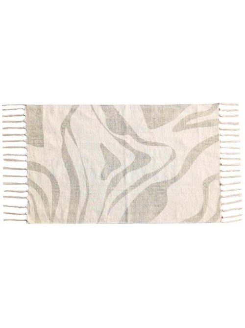 Tapis zébré à franges beige et marron 60x90cm - Kiabi