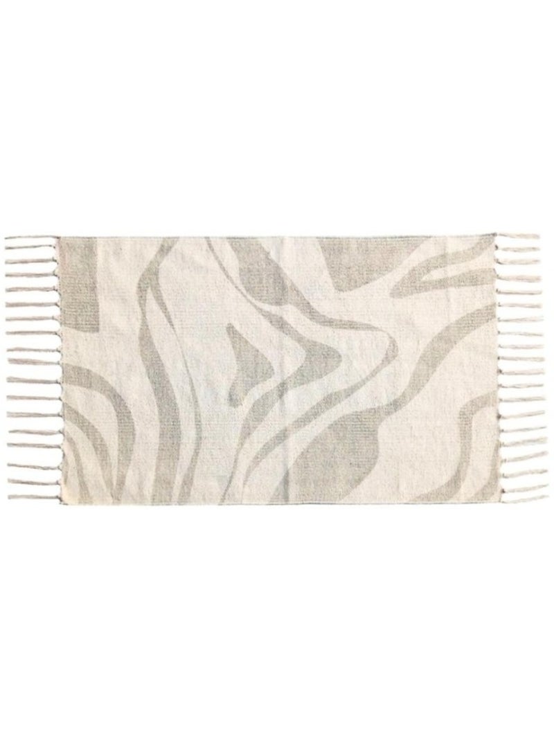 Tapis zébré à franges beige et marron 60x90cm Beige - Kiabi