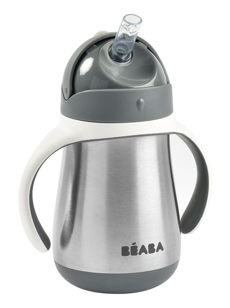 Tasse à paille en inox gris minéral (250 ml) Gris - Kiabi