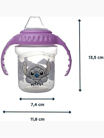 Tasse à poignées - thermobaby - 250 ml - bec silicone - lilo & stitch