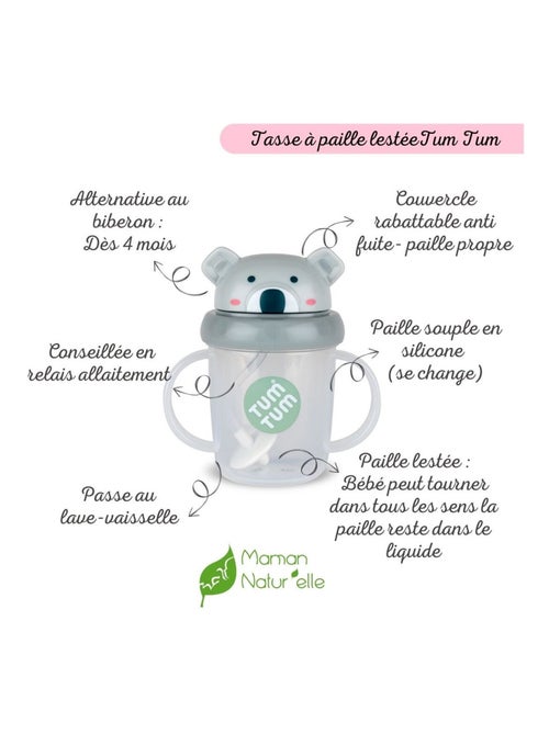 Tasse anti fuite + paille lestée Koala - V3 - Kiabi