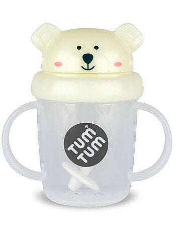 Tasse anti fuite + paille lestée phosphorescent