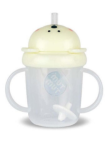 Tasse anti fuite + paille lestée phosphorescent