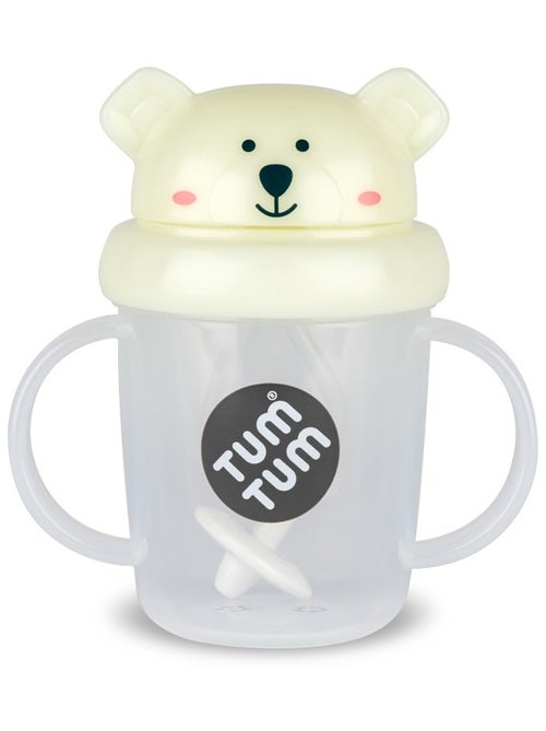 Tasse anti fuite + paille lestée phosphorescent - Kiabi