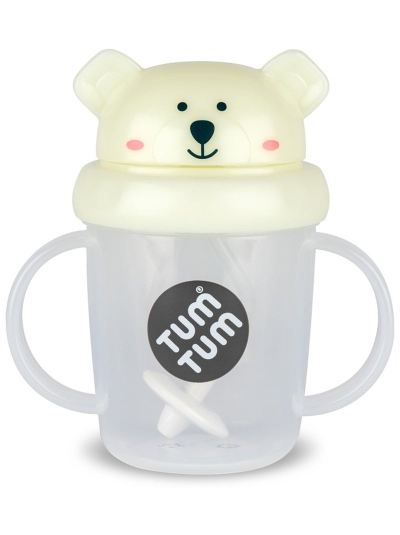 Tasse anti fuite + paille lestée phosphorescent Fluo - Kiabi