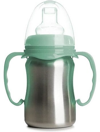 Tasse d'apprentissage - thermobaby - inox - 180 ml - vert cactus - ergonomique et anti-fuites