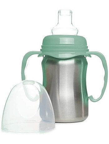 Tasse d'apprentissage - thermobaby - inox - 180 ml - vert cactus - ergonomique et anti-fuites