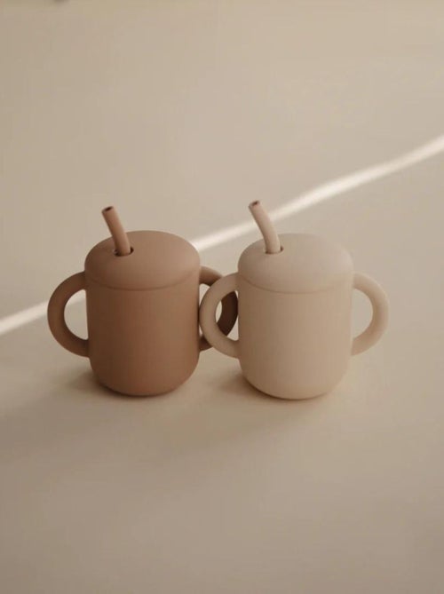Tasse d'apprentissage avec paille en silicone - Kiabi