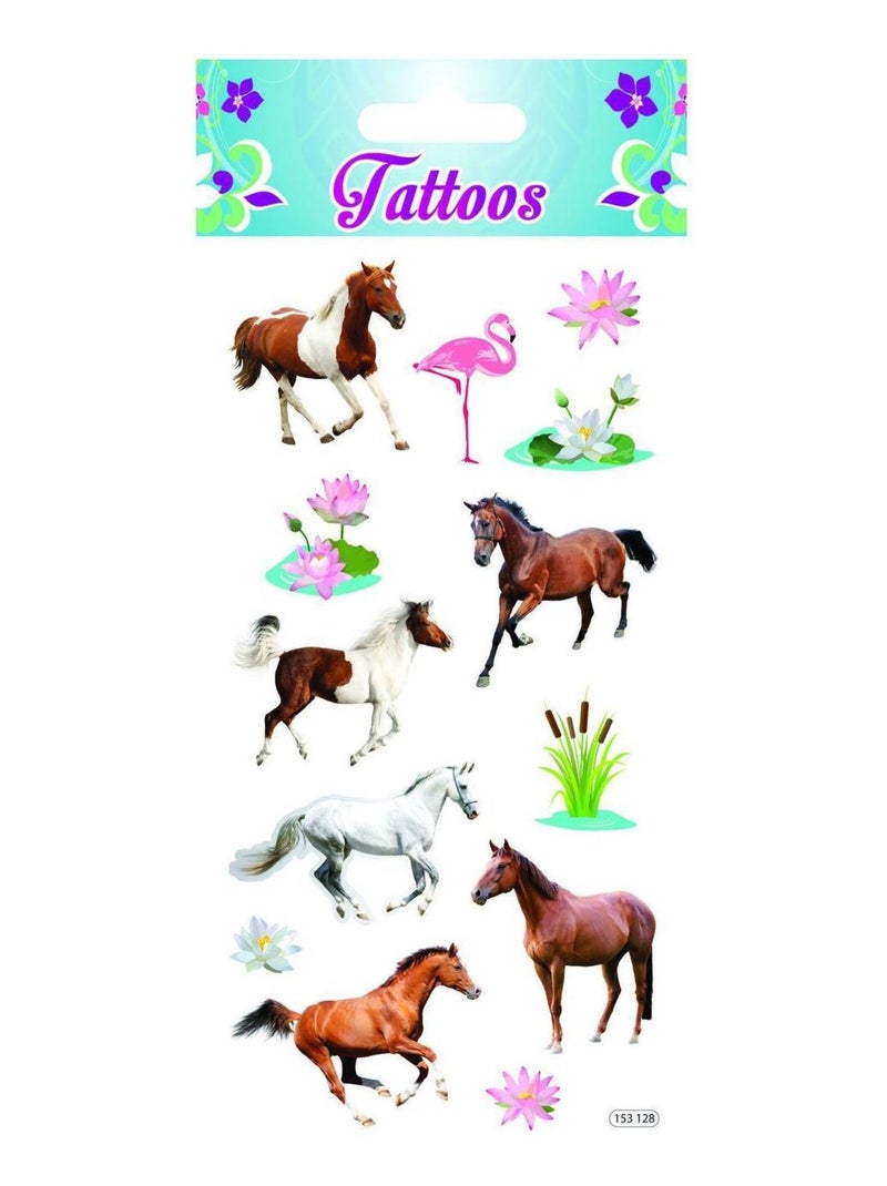 Tatouages temporaires - Chevaux - Effet photo - Global Gift Multicolore - Kiabi