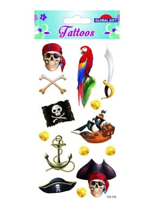 Tatouages temporaires - Pirates - Couleurs - Global Gift