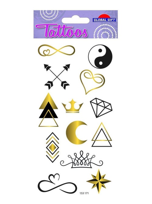Tatouages temporaires - Symboles minimalistes - - Global Gift - Kiabi