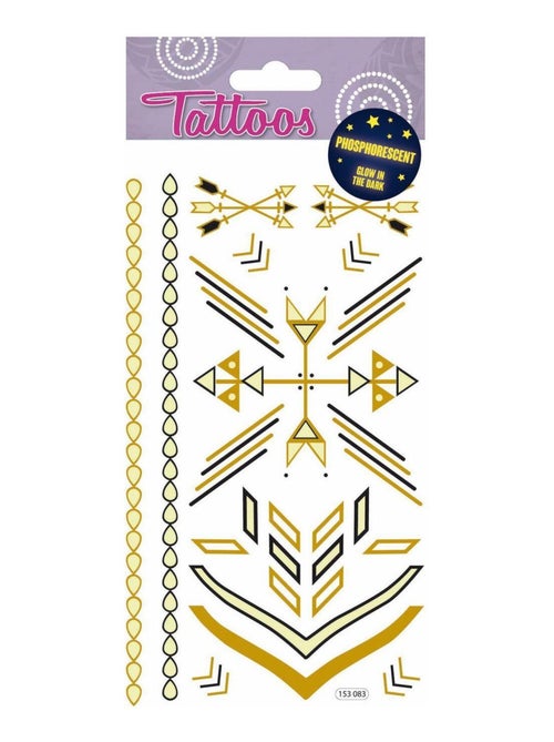 Tatouages temporaires - Symboles phosphorescents - - Global Gift - Kiabi