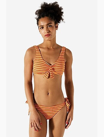 Taylor bas de bikini brésilien rayé à nouer penti