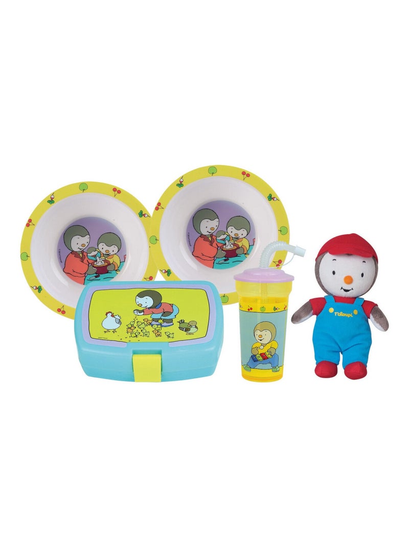 T'choupi Lot Vaisselle En Plastique Réutilisable Multicolore - Kiabi