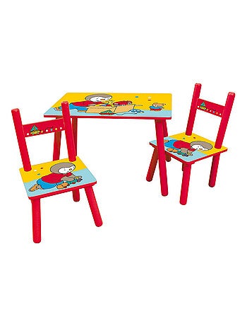 T'CHOUPI Table rectangulaire et 2 Chaises