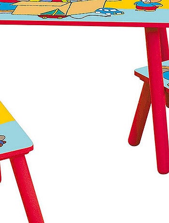 T'CHOUPI Table rectangulaire et 2 Chaises