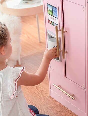 Teamson Kids - Cuisine enfant dînette machine à glace frigo Rose (2 pièces) TD-12302P