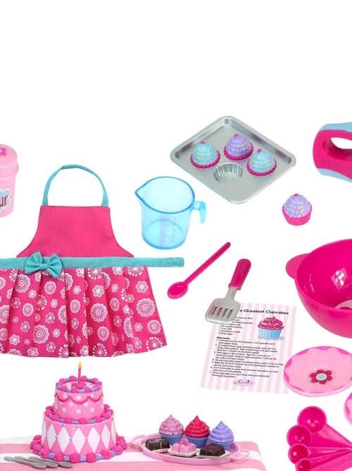 Teamson Kids Baking & Tea Party Playset avec tablier pour 18 pouces - Kiabi