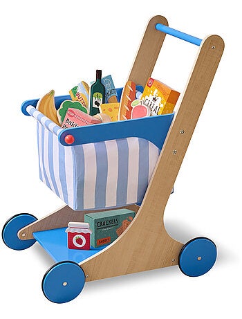 Teamson Kids, Chariot bois enfant avec accessoires et roues silencieuses