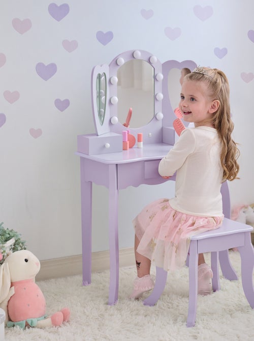 Teamson Kids, Coiffeuse cœur avec miroir LED & tiroirs, Violet - Kiabi Teamson Kids, Coiffeuse cœur avec miroir LED & tiroirs, Violet - Kiabi