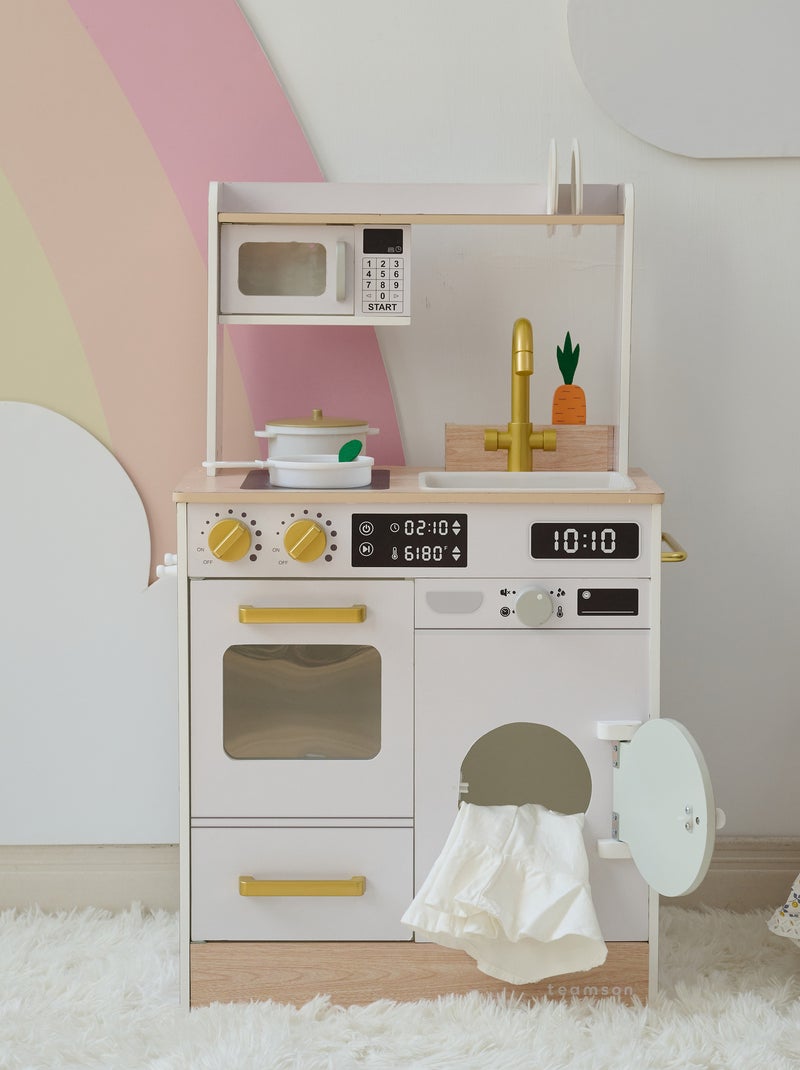 Teamson Kids Cuisine bois enfant potager et machine à laver Blanc - Kiabi