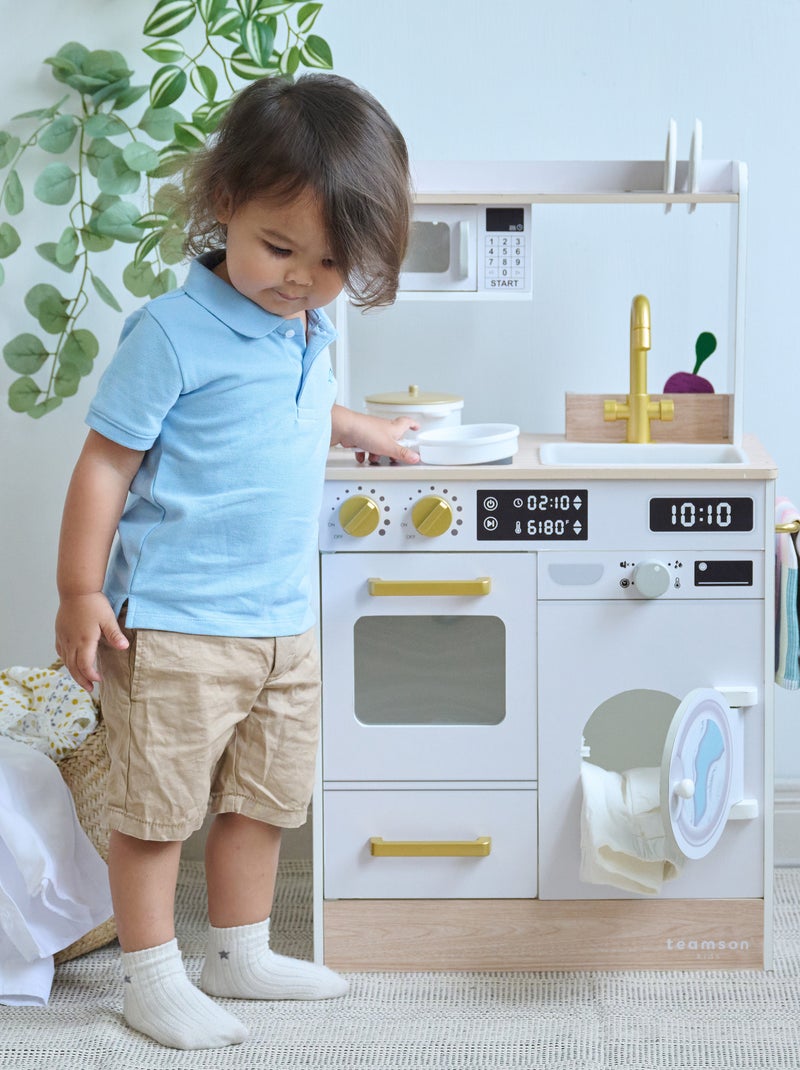 Teamson Kids Cuisine bois enfant potager et machine à laver Blanc - Kiabi