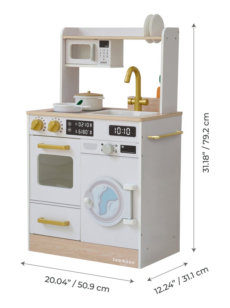 Teamson Kids Cuisine bois enfant potager et machine à laver Blanc - Kiabi
