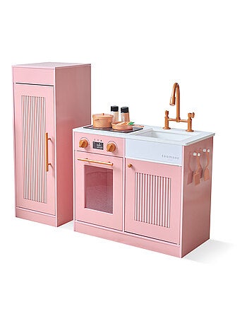 Teamson Kids, Cuisine enfant avec accessoires crochets étagères réfrigérateur