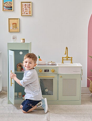 Teamson Kids, Cuisine enfant avec accessoires crochets étagères réfrigérateur